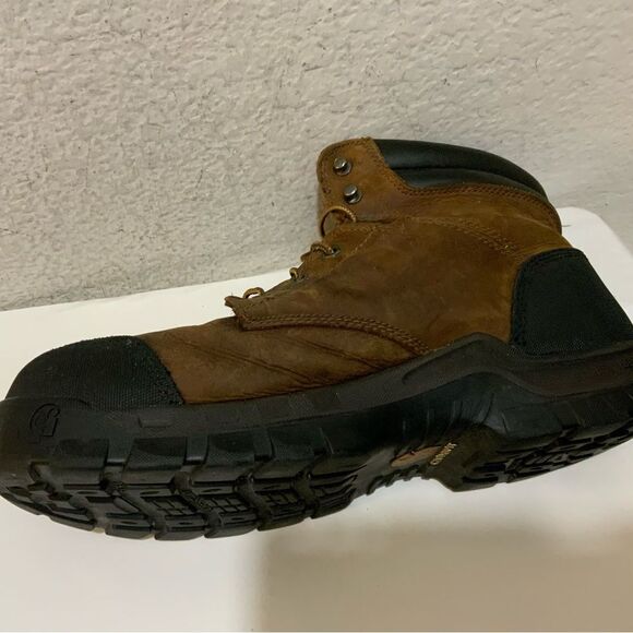 Carhartt Rugged Flex 6 Inch Waterproof Comp Toe Brown Leather Boots Size 14M